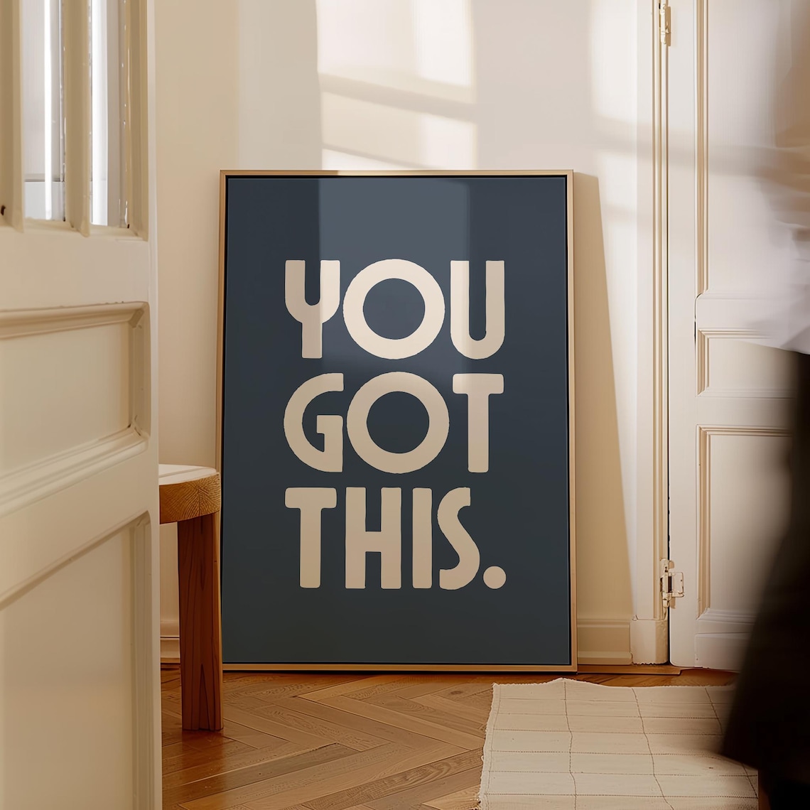 You Got This Bold Cream Lettering Navy Blue Modern Motivational Poster