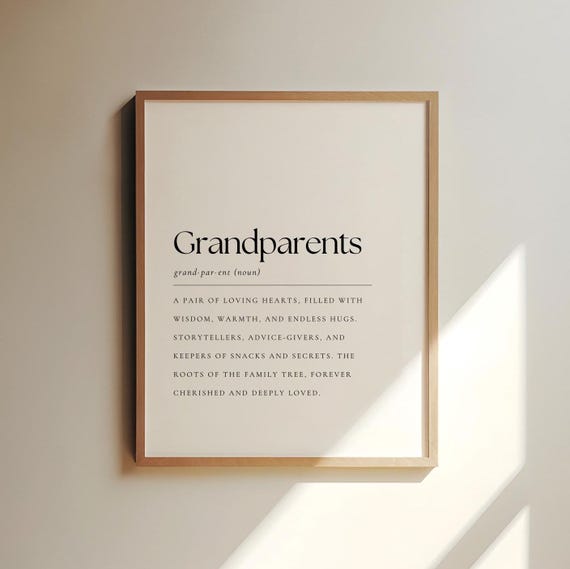 Grandparents Wall Art Grandparents Definition Wall Art Grandparents Definition Prints Grandparents Quotes Housewarming Gifts