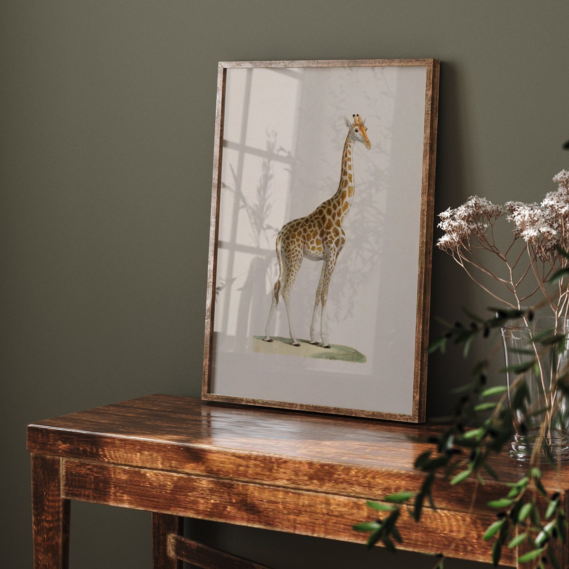 Vintage Giraffe Standing Portrait Natural History Illustration Poster - Image 6