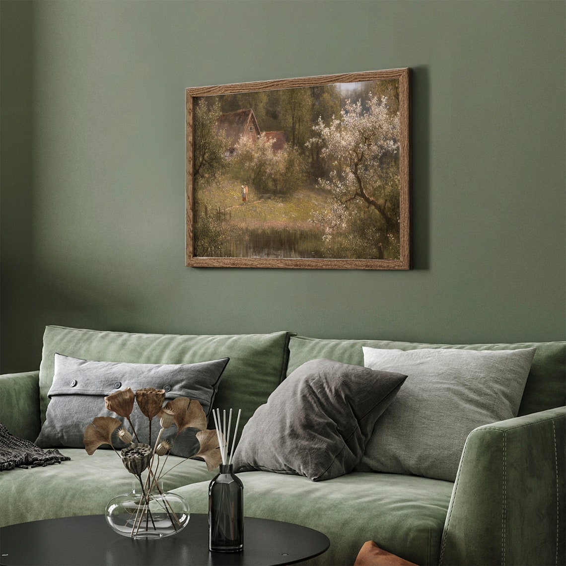 Cottage among Spring Blossom Trees Vintage Countryside Poster - Image 7