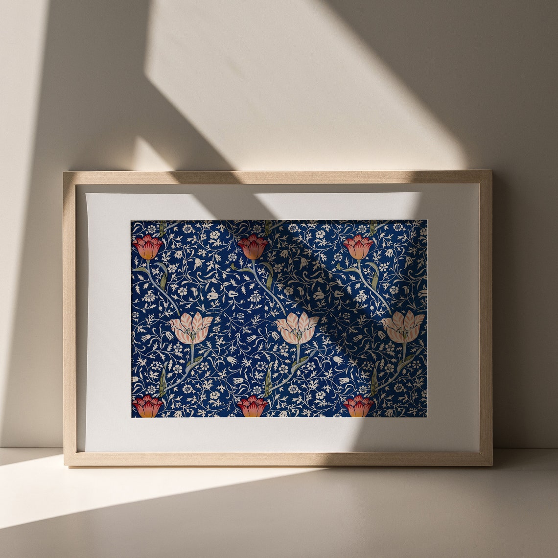 William Morris Tulip Pattern Navy Blue Vintage Floral Design Poster - Image 7