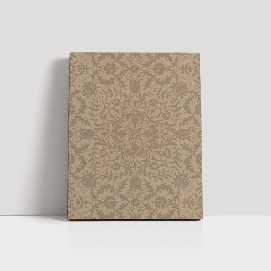 Neutral Beige Damask Floral Pattern Vintage Textile Wall Decor Poster - Image 6