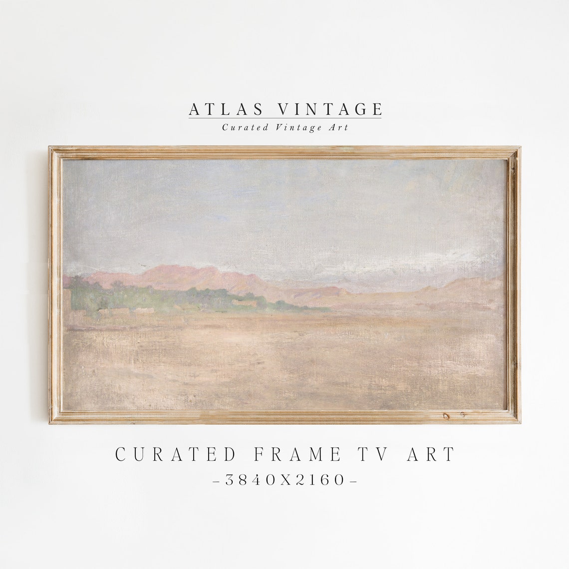Desert Mountain Landscape Muted Neutral Tones Frame TV Art Print
