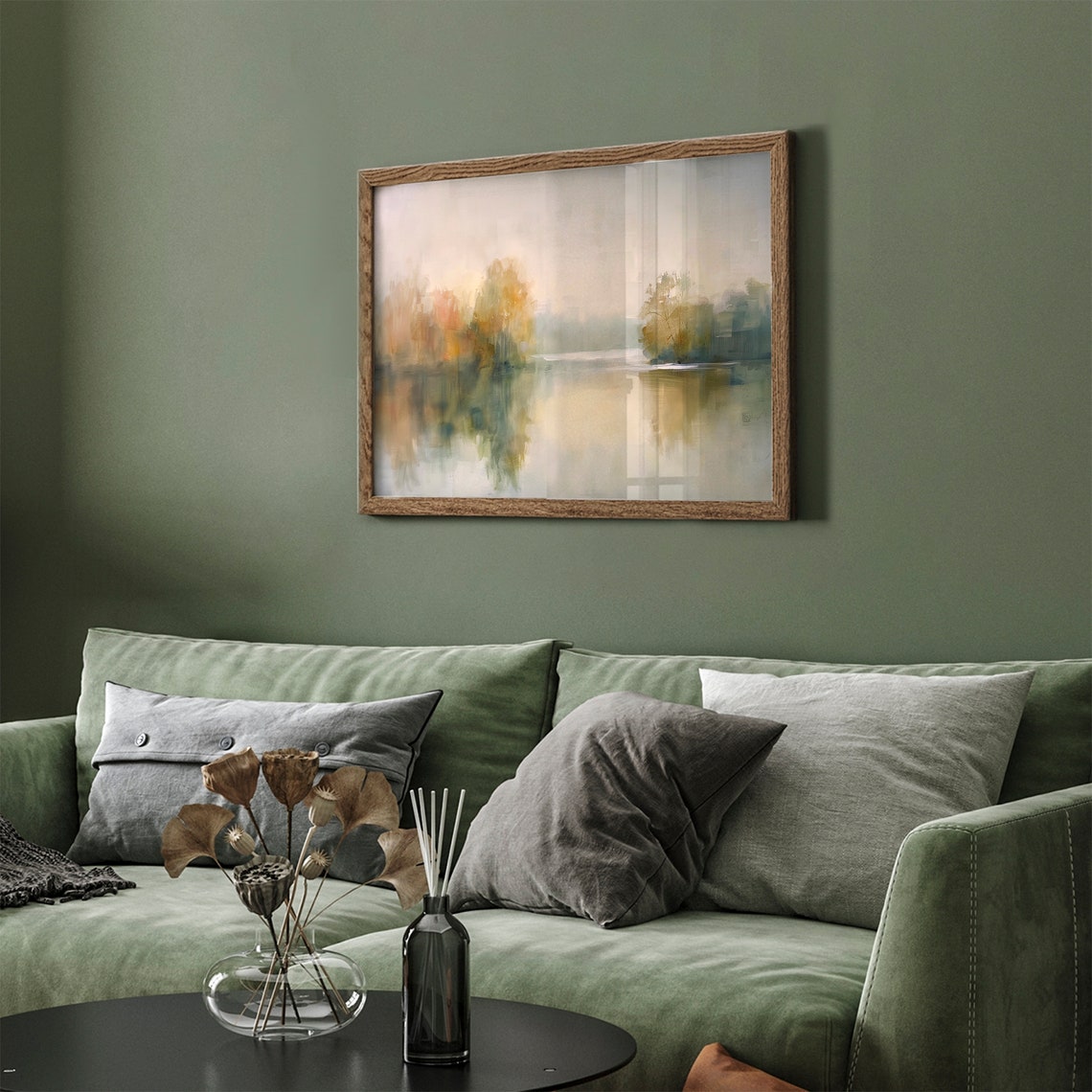 Misty Autumn Lake Frame TV Art Pastel River Reflection Fall Poster - Image 7