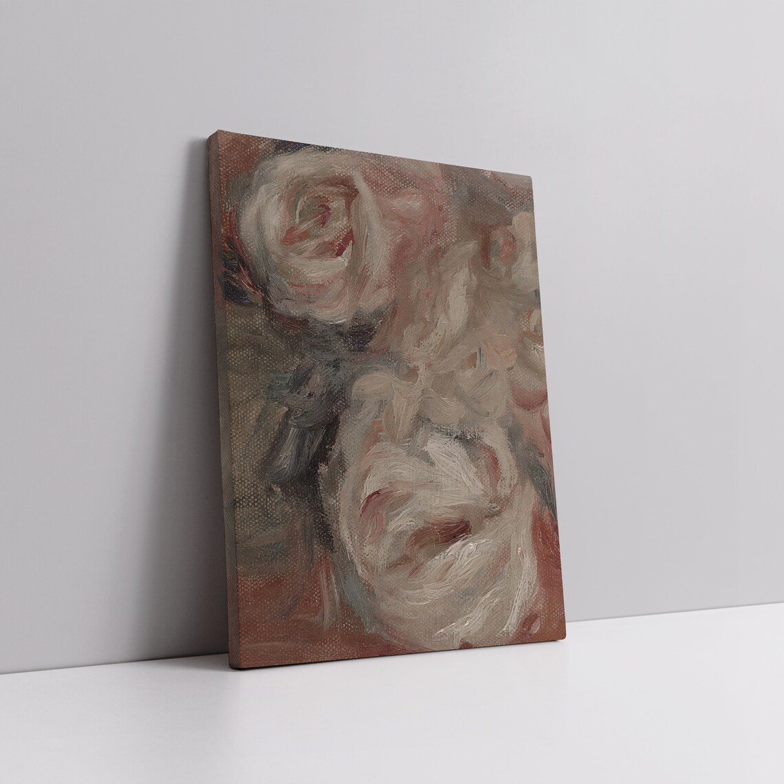 Blush Pink Abstract Roses Impressionist Oil Painting Vintage Floral Poster - Image 3