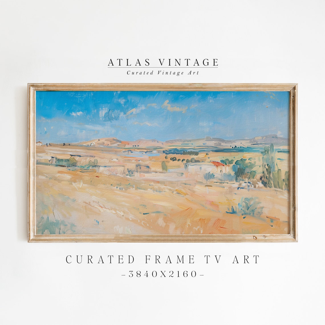 Desert Southwest Landscape Frame TV Art Blue Sky Ochre Fields Poster