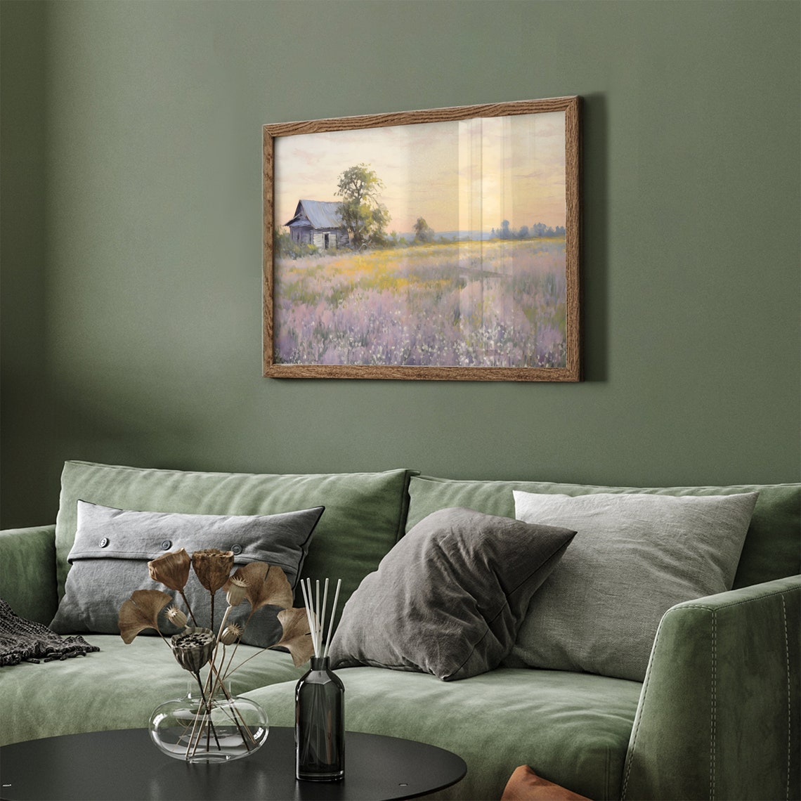 Wildflower Meadow Barn at Sunset Vintage Farmhouse Frame TV Art Poster - Image 2
