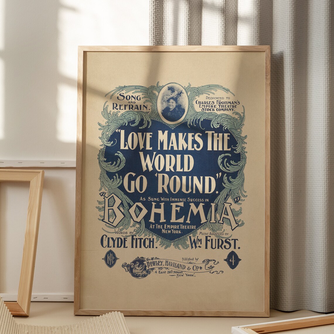 Antique Love Makes The World Go Round Sheet Music Cover Bohemia Poster - Image 4