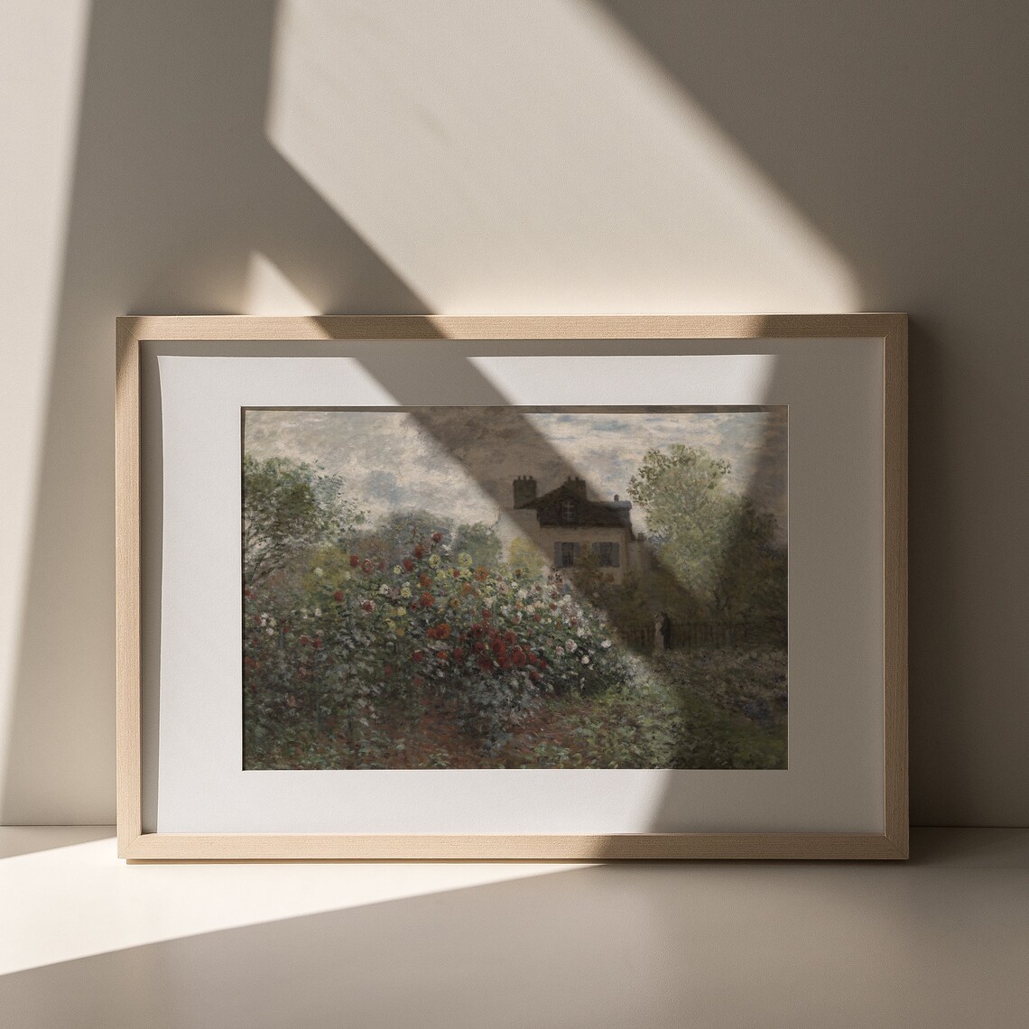 Vintage Flower Garden Cottage Oil Painting Dahlia Bloom House Poster - Image 5