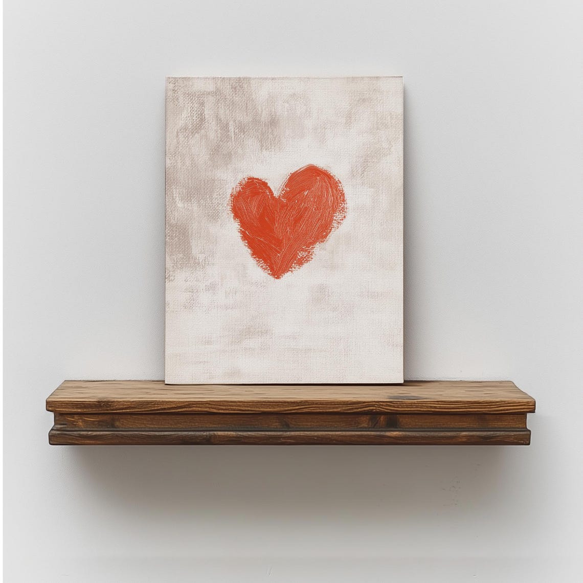 Hand Painted Red Heart Oval Gold Frame Romantic Farmhouse Poster - Image 5