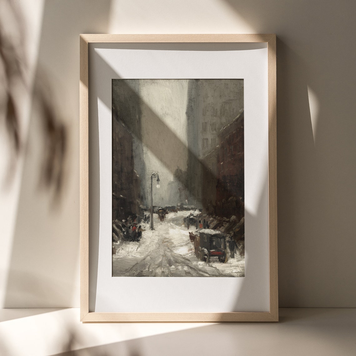 Snowy City Street Lamppost Winter Vintage Impressionist Poster - Image 4
