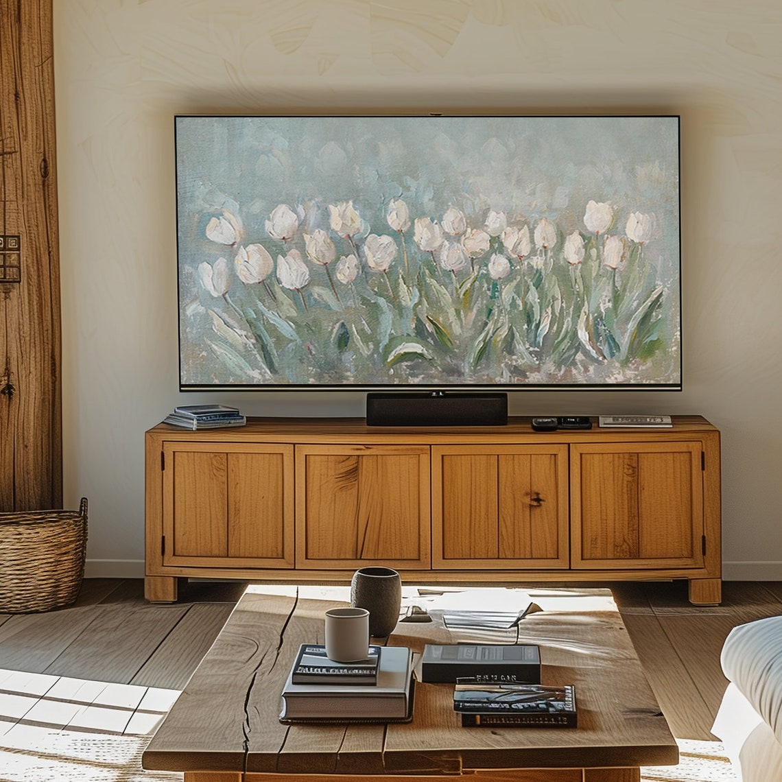 Vintage Tulip Flower Summer Tv Art White Floral Spring Painting Tv Art Botanical Garden Farmhouse Decor French Country Screensaver - Image 2
