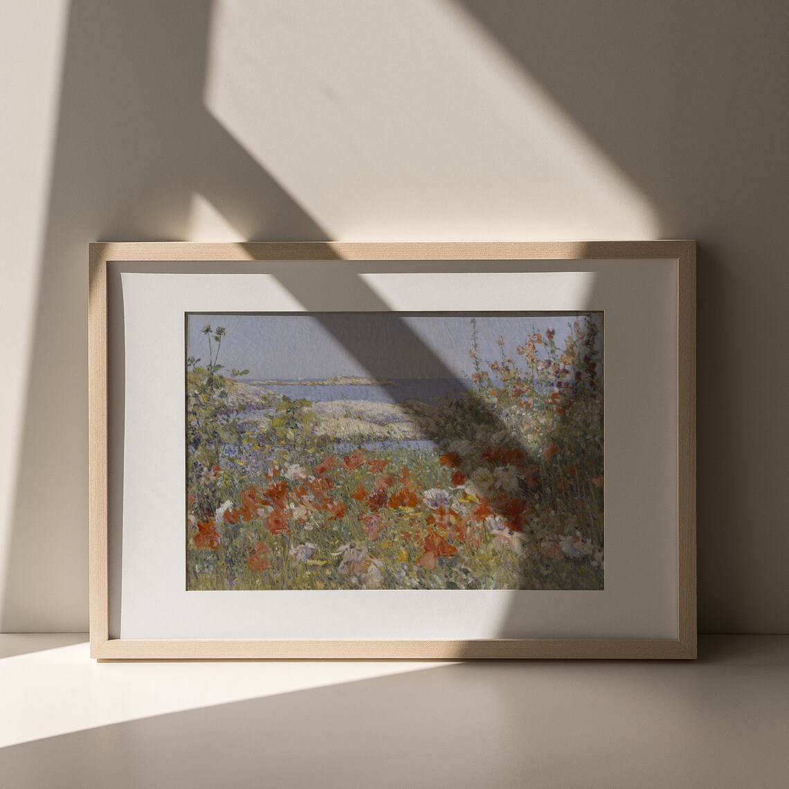 Coastal Wildflower Field Summer Painting Ocean Poppy Meadow Poster - Image 3