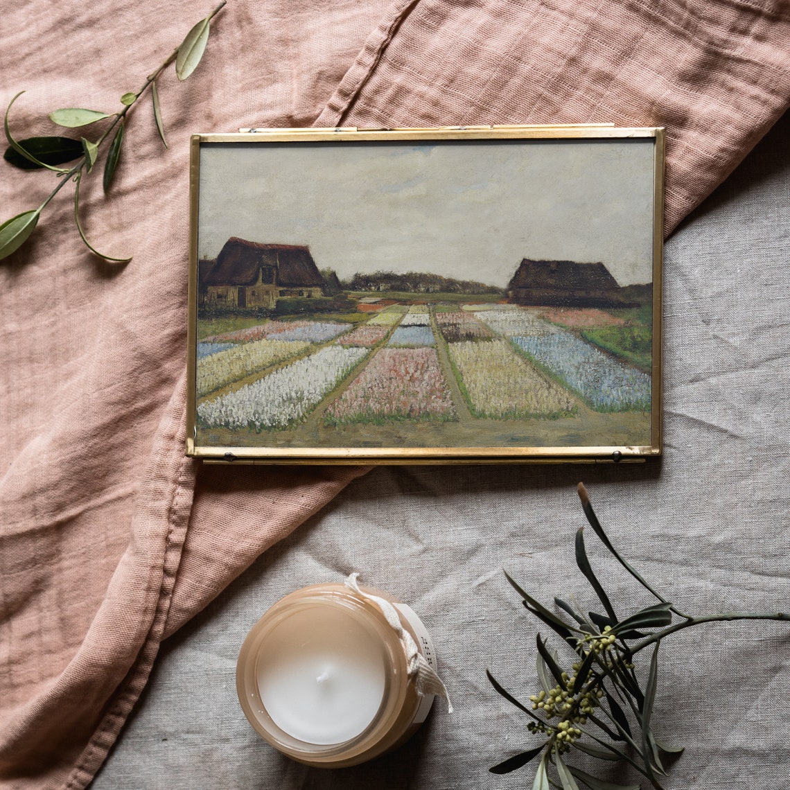 Spring Flower Fields Farmhouse Vintage Tulip Farm Landscape Poster - Image 4