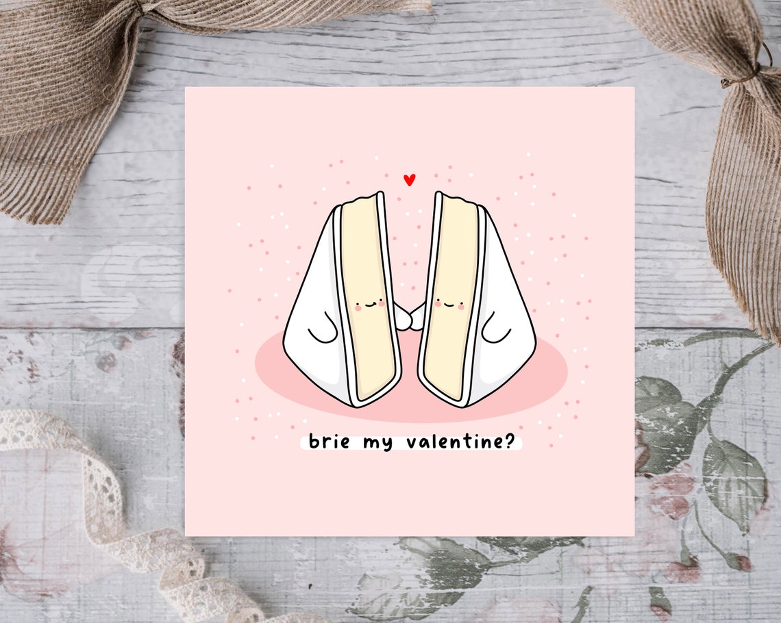 Brie Cheese Wedges Brie My Valentine Romantic Cheese Pun Wall Art - Image 3
