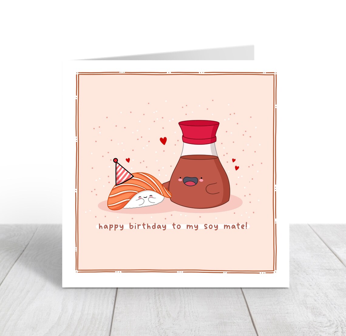 Cute Sushi Couple Pun, Kawaii Birthday Food Art Print - Image 4