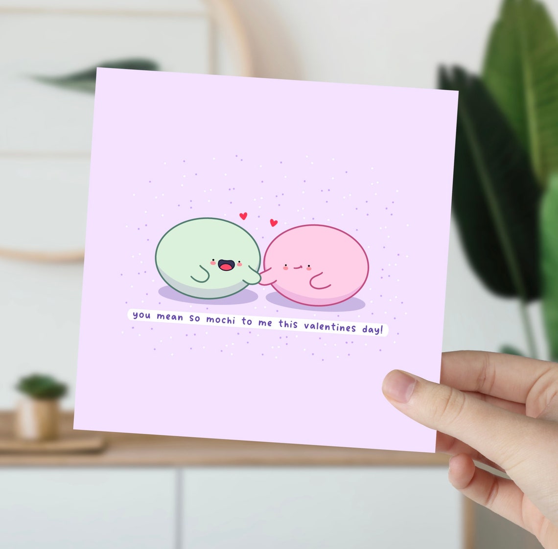 You Mean So Mochi to Me Cute Mochi Pair Valentine Card Poster - Image 5