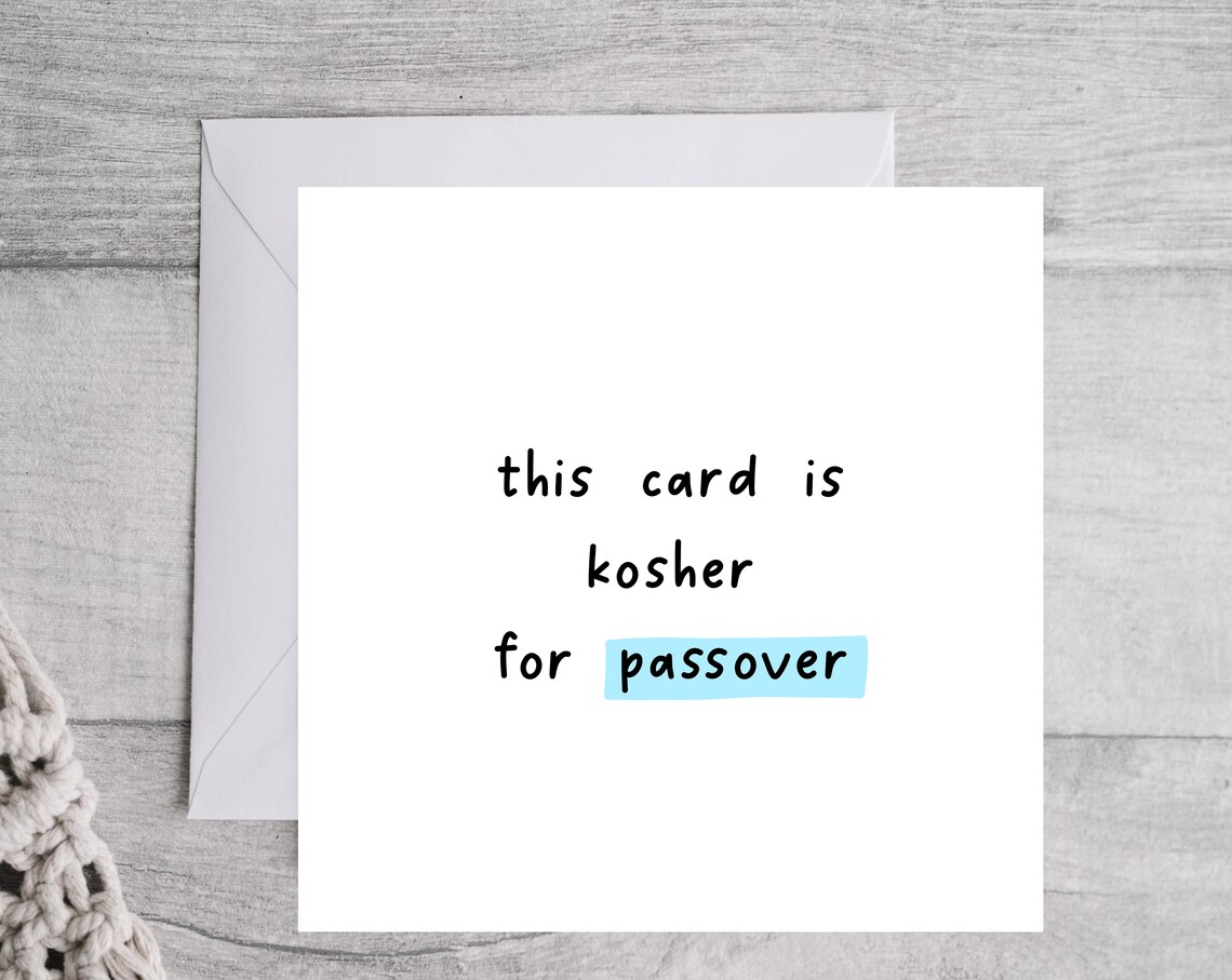 This Card Is Kosher for Passover Funny Jewish Pun Card Art Poster - Image 3
