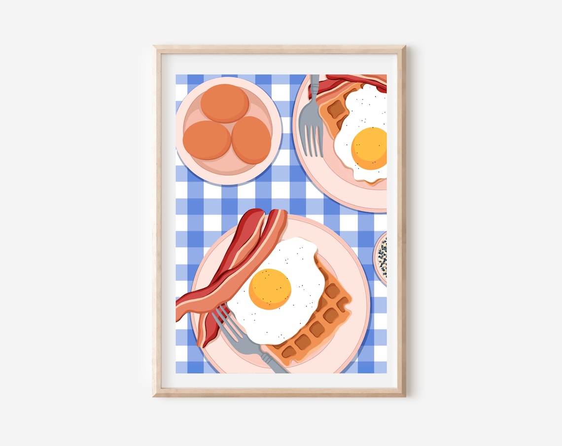 Bacon And Eggs Breakfast Kitchen Art Print - Image 4