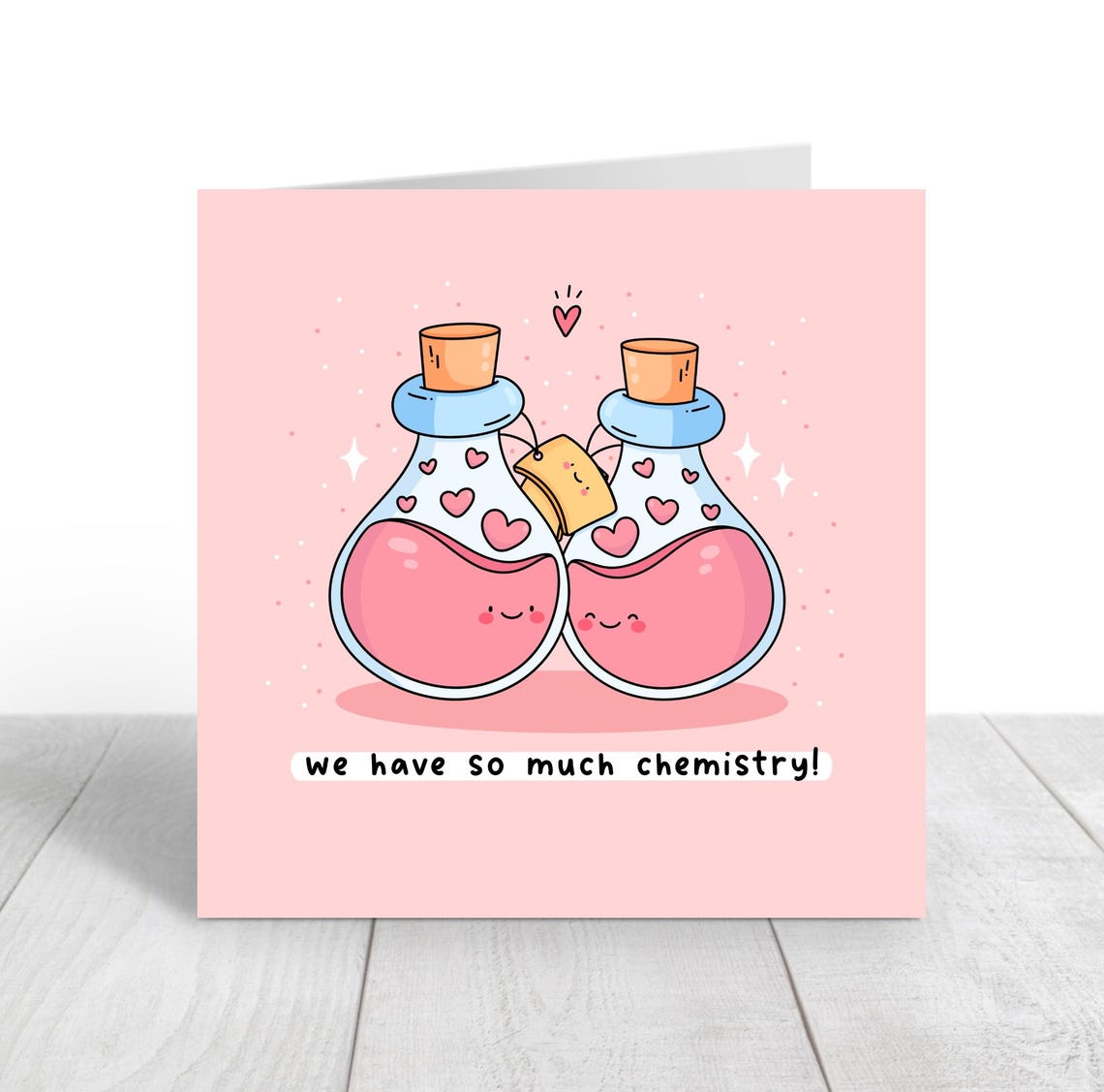 Kawaii We Have So Much Chemistry Love Potion Bottle Pun Art Print - Image 3