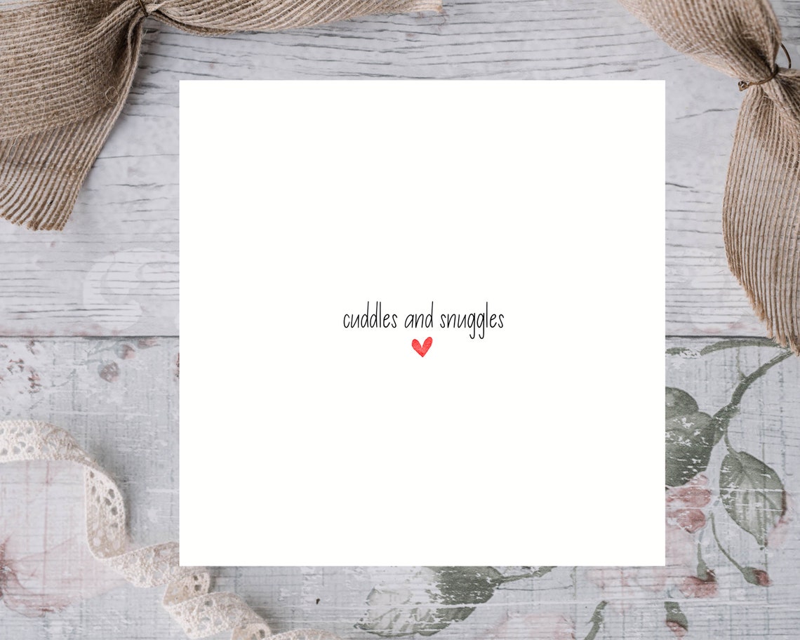Cuddles And Snuggles Romantic Love Card For Him Her Wall Art - Image 2