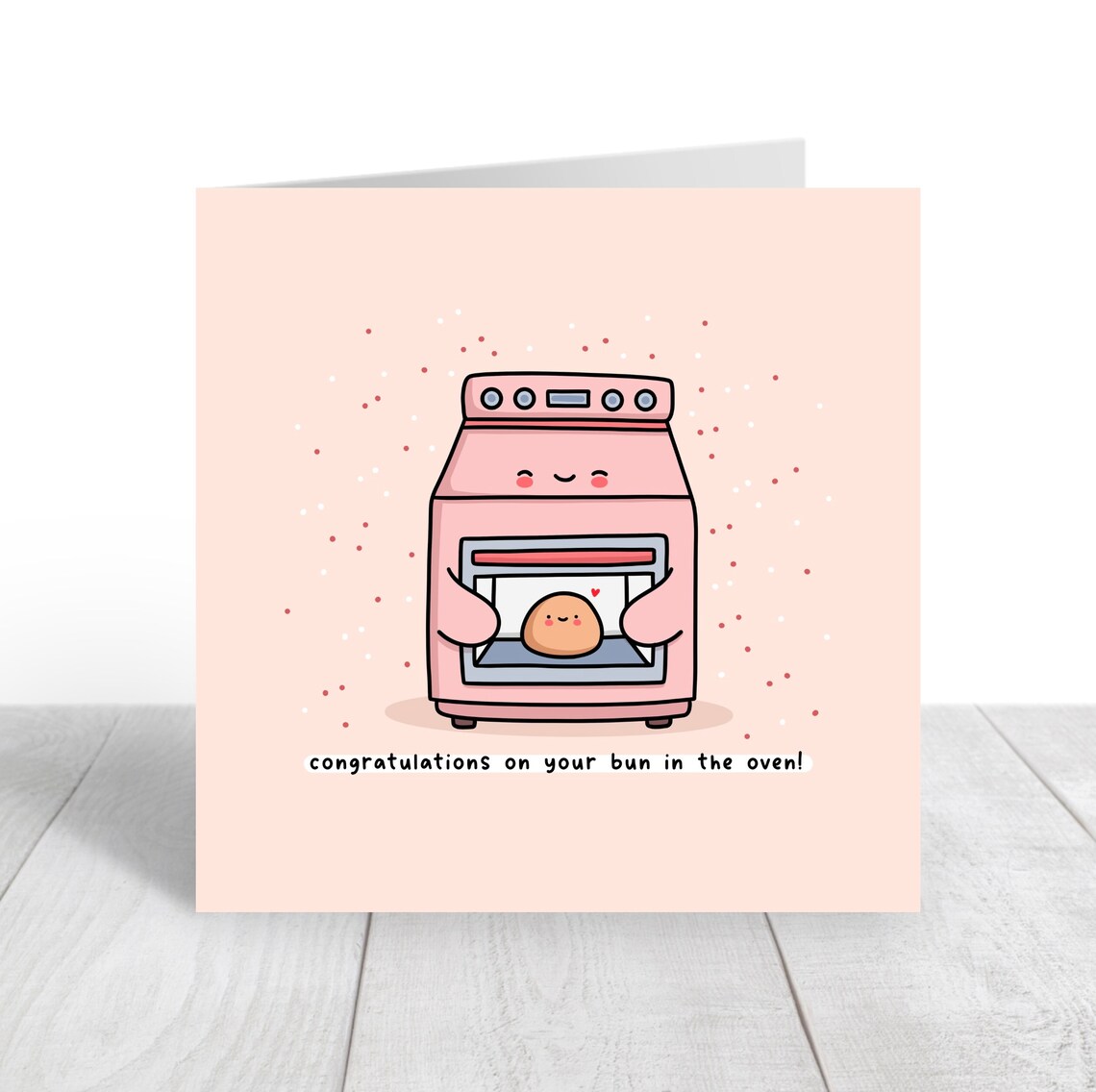 Bun In The Oven Punny Card, Cute Pregnancy Wall Art Print - Image 5