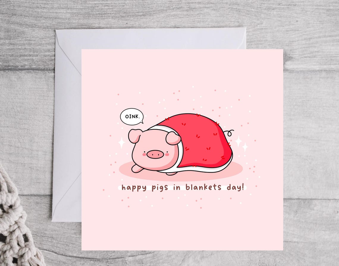 Pig Wrapped In Blanket Oink Happy Pigs In Blankets Day Wall Art - Image 5