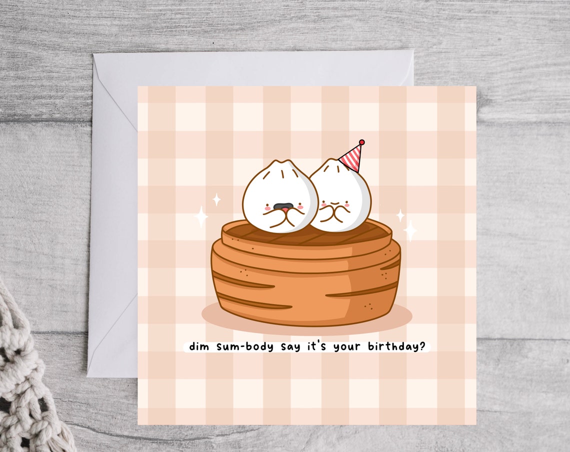 Kawaii Dim Sum-body Say Its Your Birthday Bao Bun Pun Art Print - Image 3