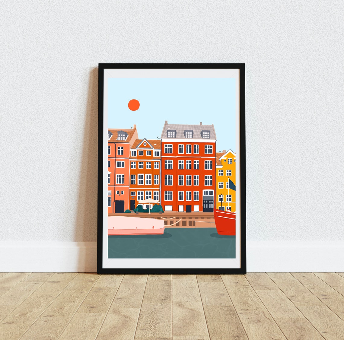 Copenhagen Nyhavn Harbour Colourful Houses Daytime Art Print - Image 4