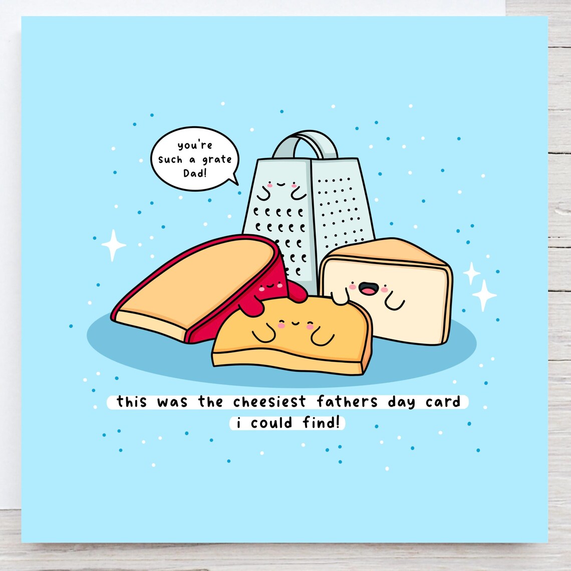 Cheesy Father's Day Kawaii Cheese Pun Art Print