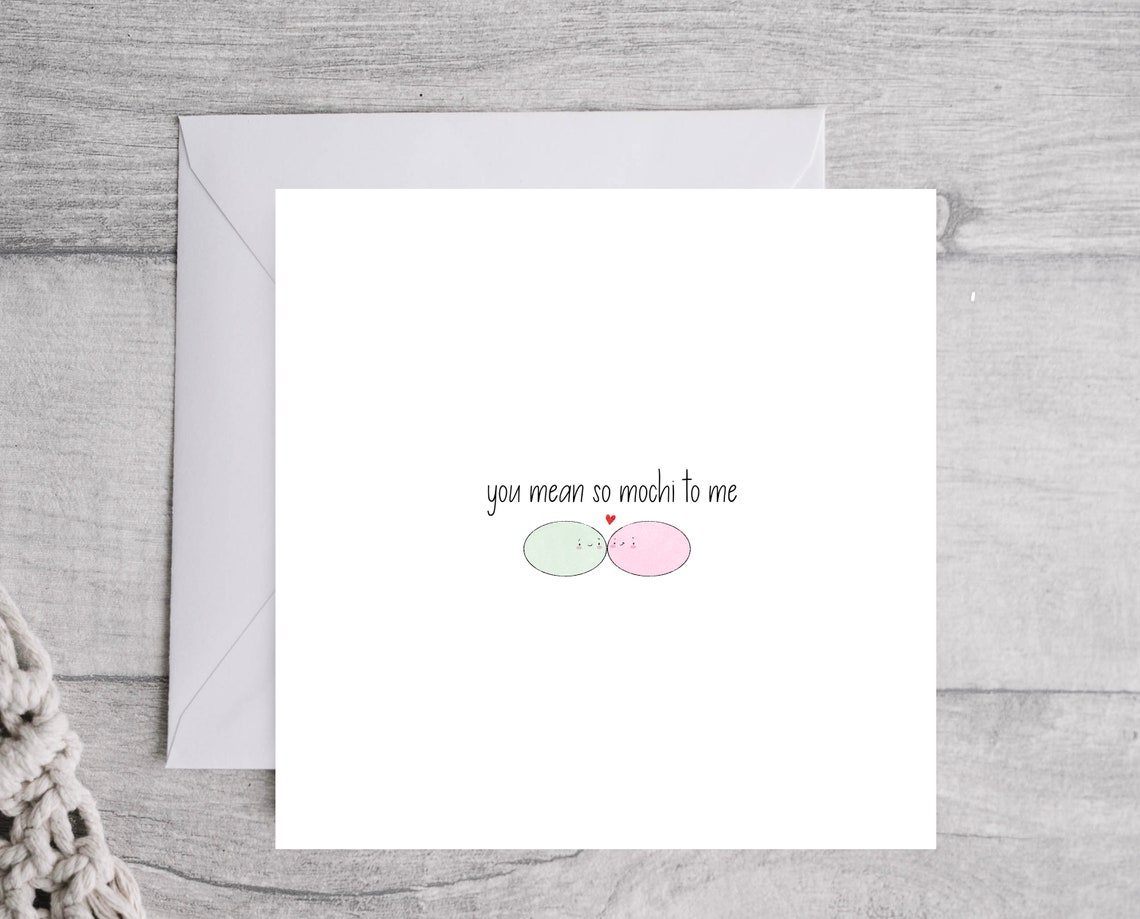 You Mean So Mochi To Me Kawaii Pun Card Anniversary Wall Art - Image 5