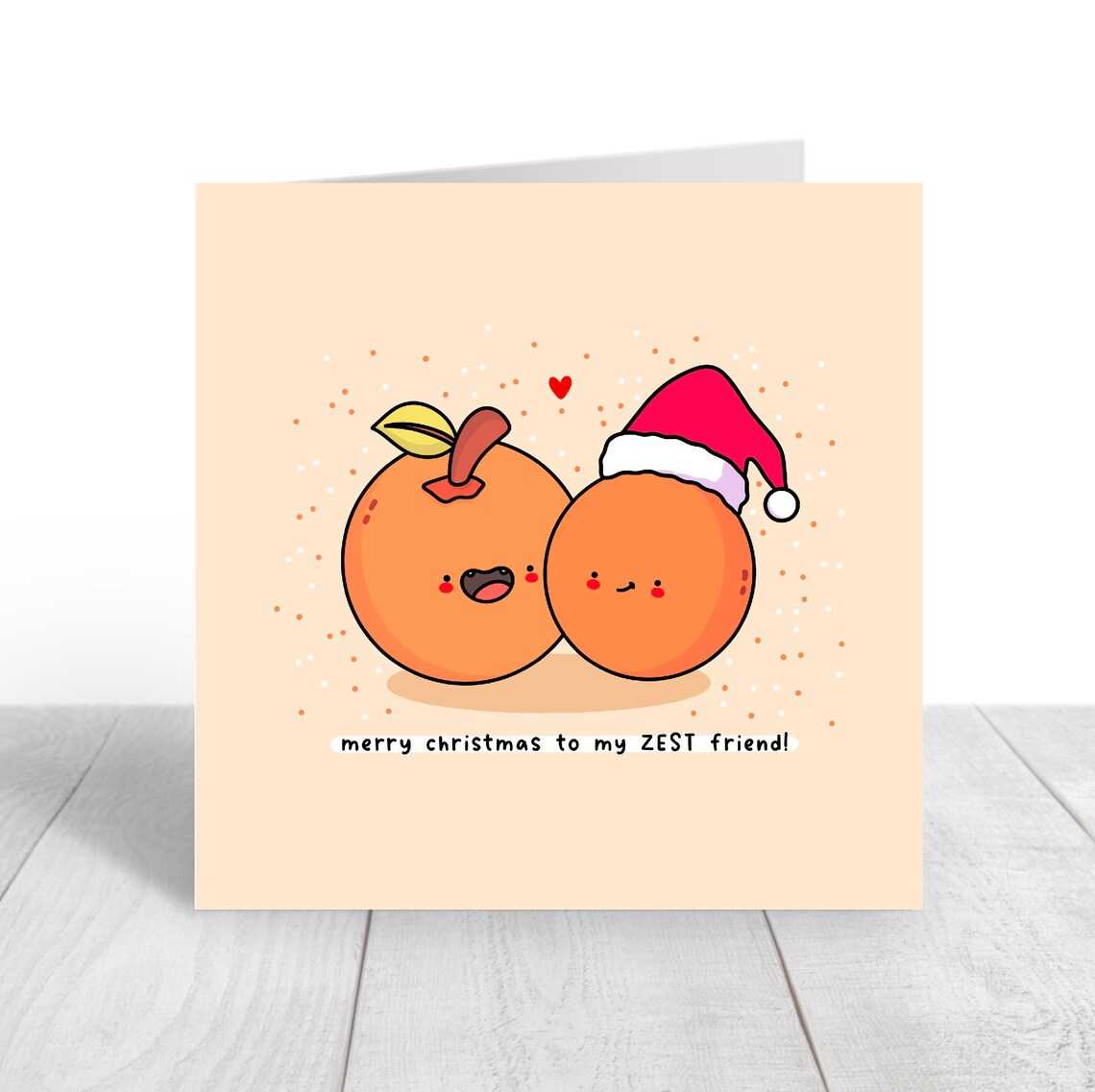 Merry Christmas To My ZEST Friend Oranges Illustrated Card Print - Image 5