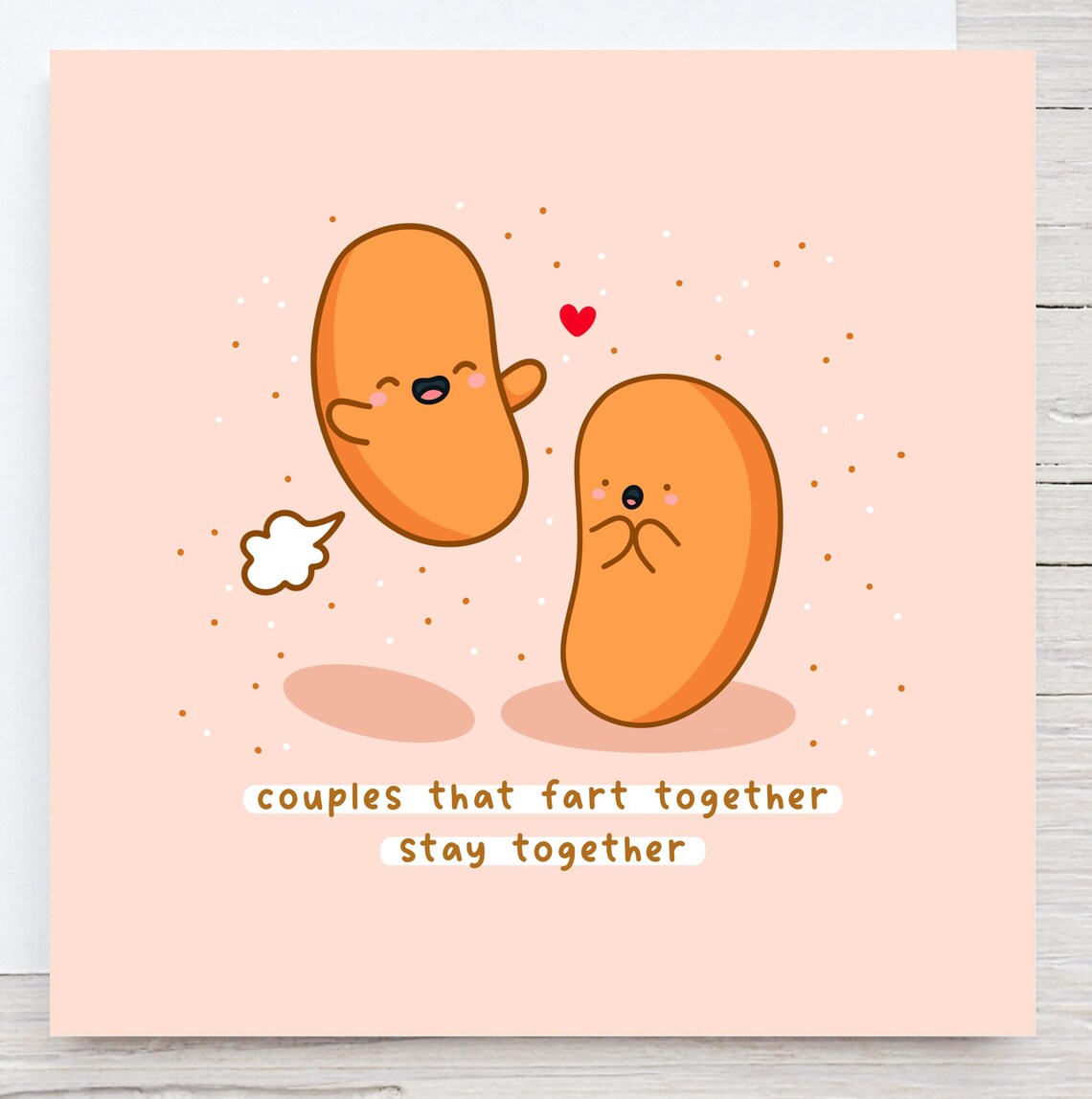 Couples That Fart Together Stay Together Funny Illustrated Card Print