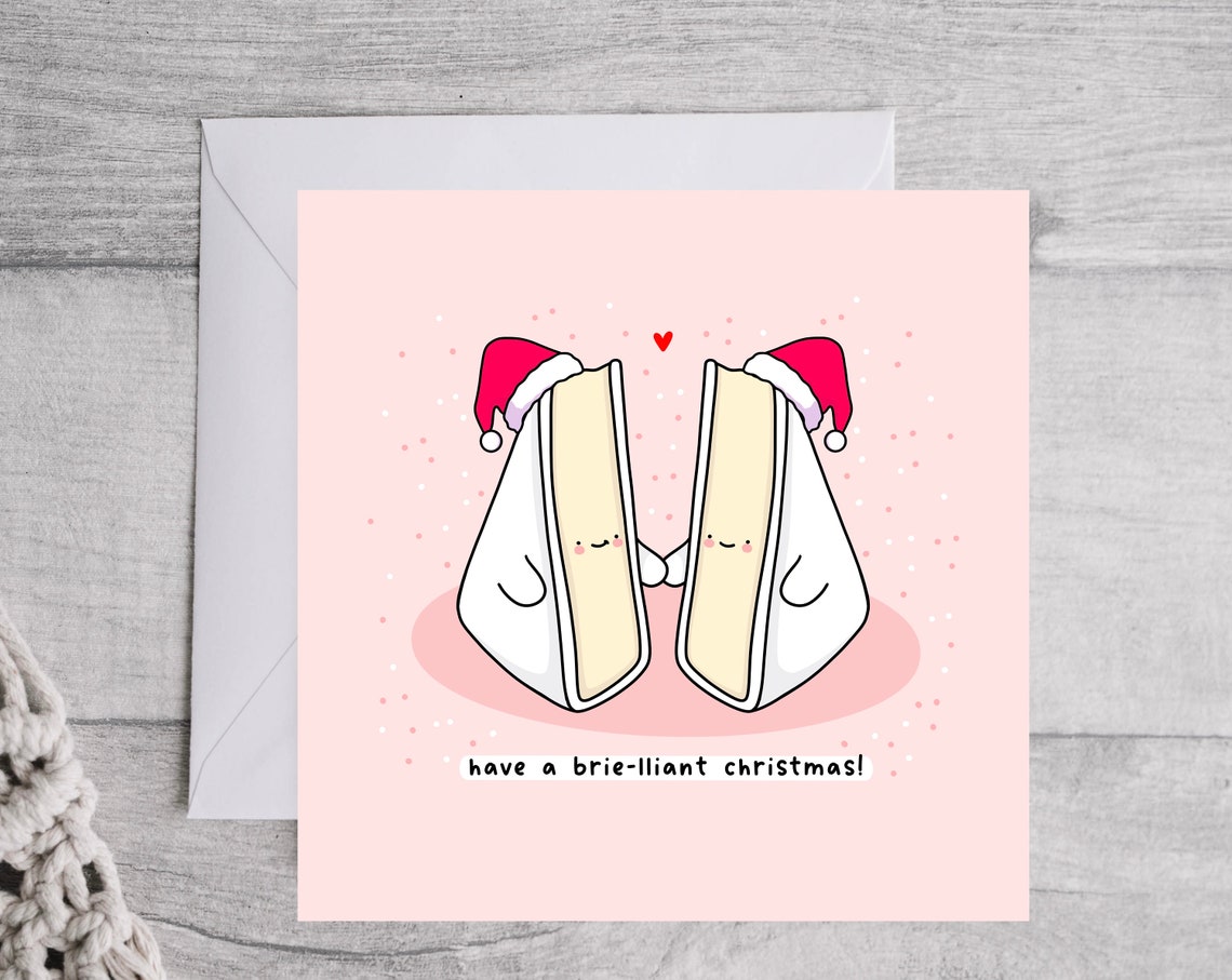 Brie Cheese Wedges Santa Hats Have A Brie-Lliant Christmas Wall Art - Image 5
