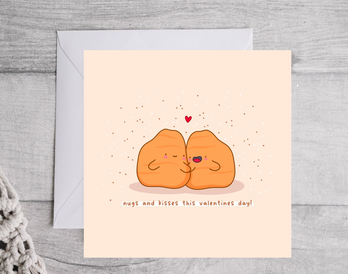 Nugs And Kisses This Valentines Day Kawaii Chicken Nugget Poster - Image 3