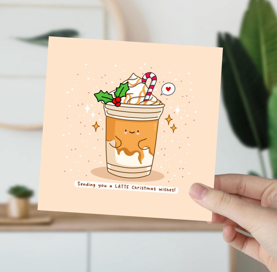 Iced Latte Candy Cane Sending A Latte Christmas Wishes Wall Art - Image 6