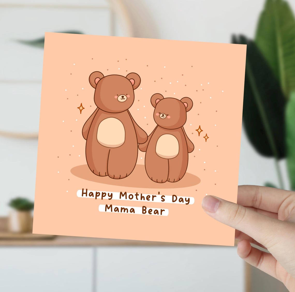 Kawaii Happy Mothers Day Mama Bear and Cute Cub Pun Art Print - Image 6