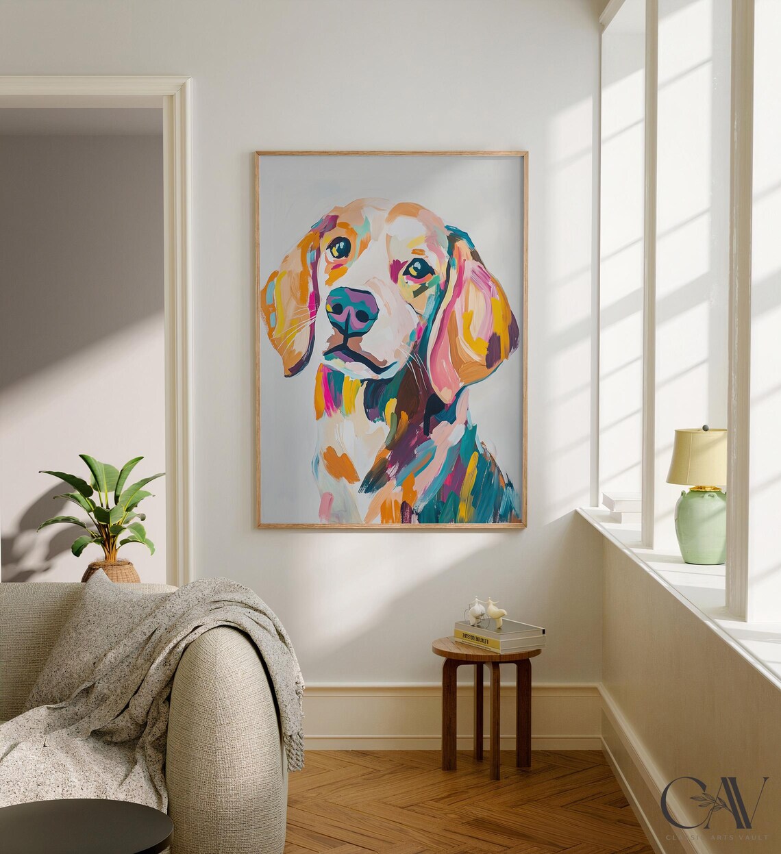 Colorful Puppy Dog Portrait Modern Pop Art Wildlife Animal Poster - Image 2