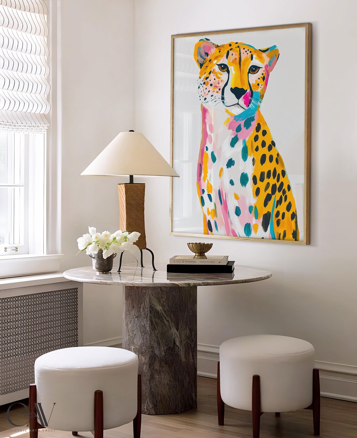 Cheetah Colorful Maximalist Eclectic Animal Portrait, Poster - Image 4