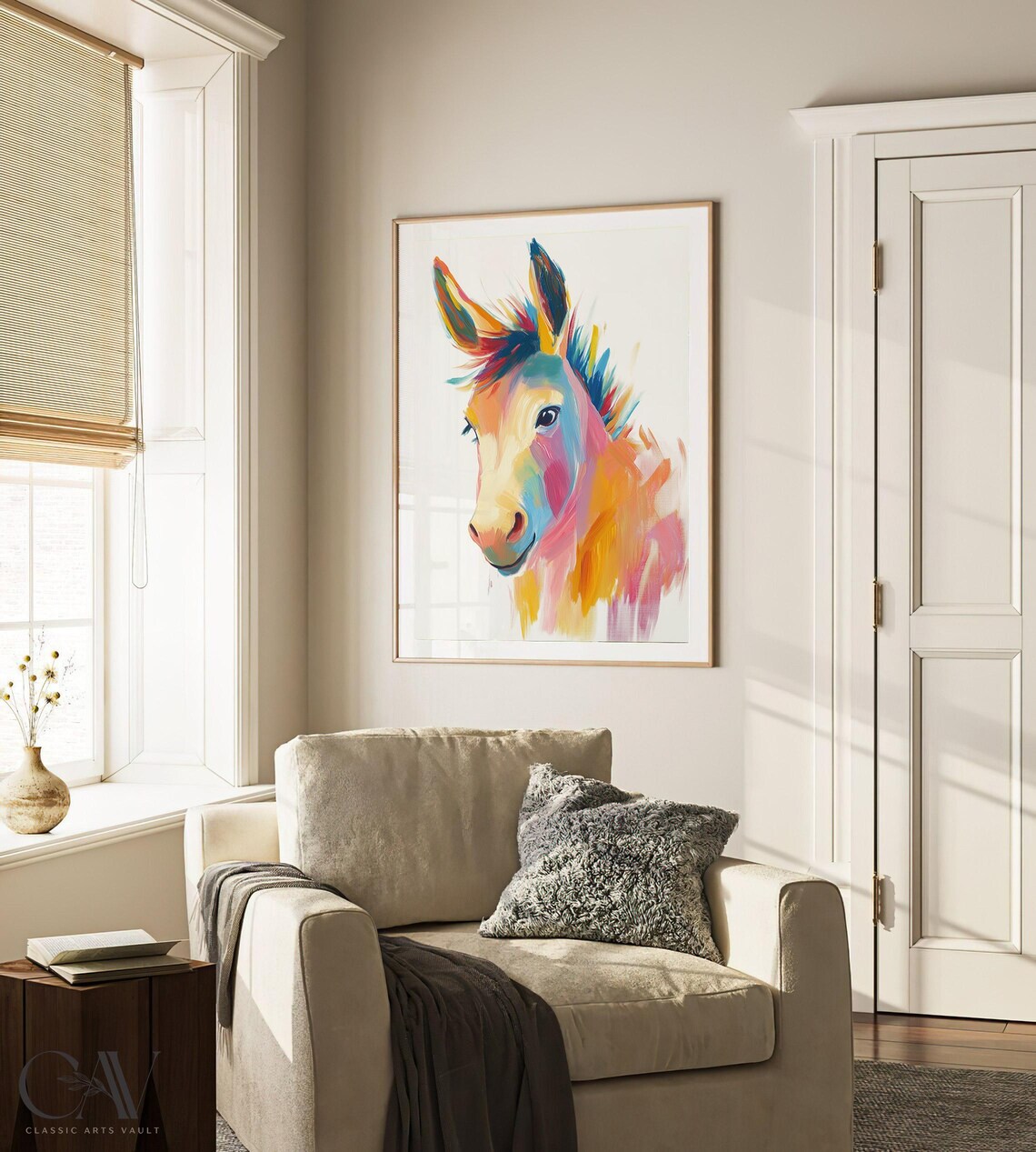 Colorful Donkey Portrait Modern Pop Art Wildlife Animal Poster - Image 3