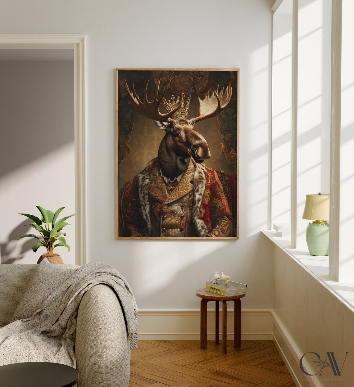 Moose Deer Royal Renaissance Portrait Vintage Art Print - Image 2