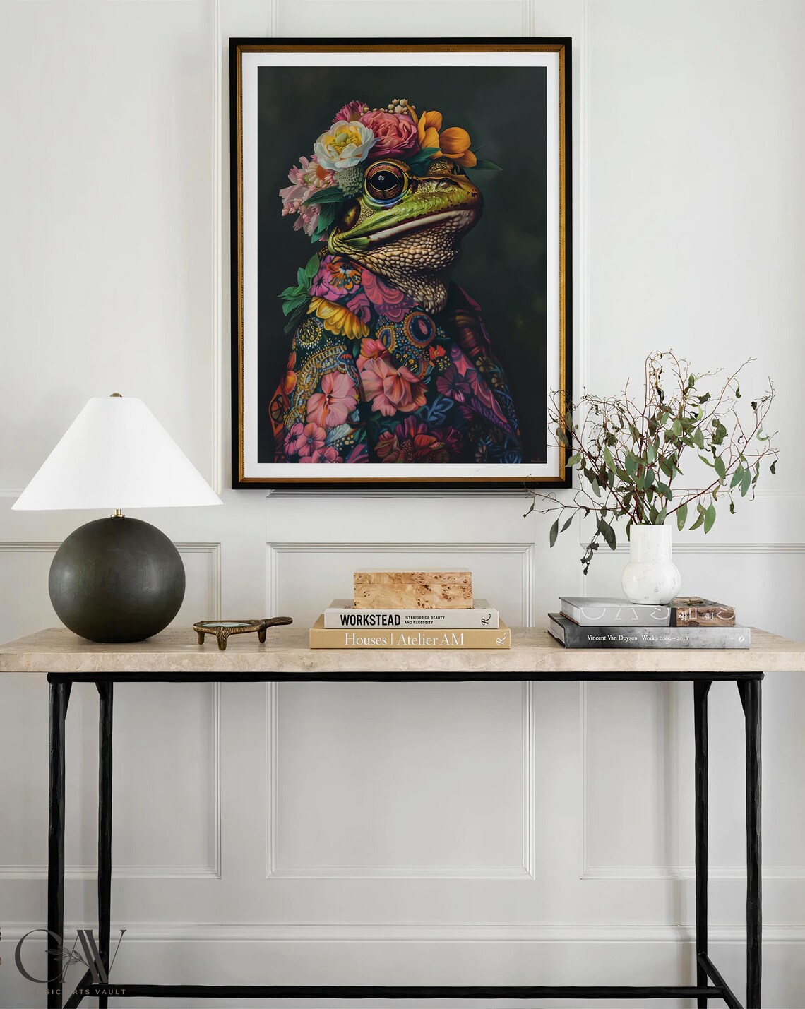 Toad Flower Crown Floral Baroque Portrait Vintage Animal Poster - Image 3