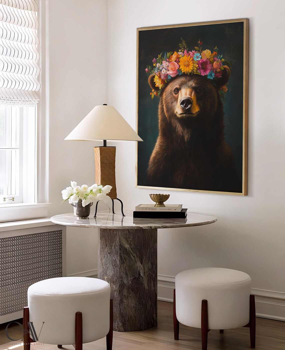 Bear Maximalist Eclectic Animal Portrait Print - Image 3