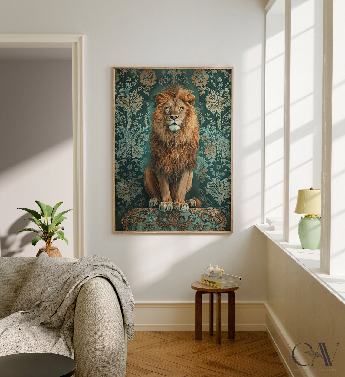 William Morris Inspired Lion Art Print, Home Decor - Image 2