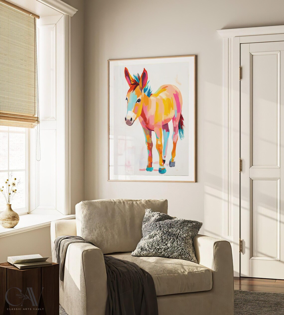 Colorful Donkey Modern Pop Art Wildlife Portrait Animal Poster - Image 3