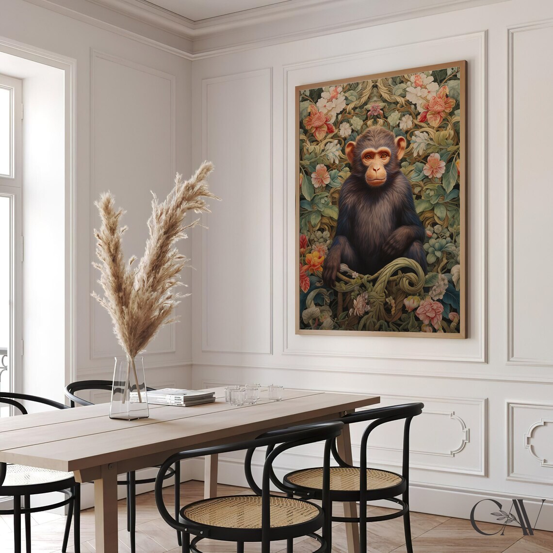 William Morris Inspired Monkey Art Print, Nature - Image 3