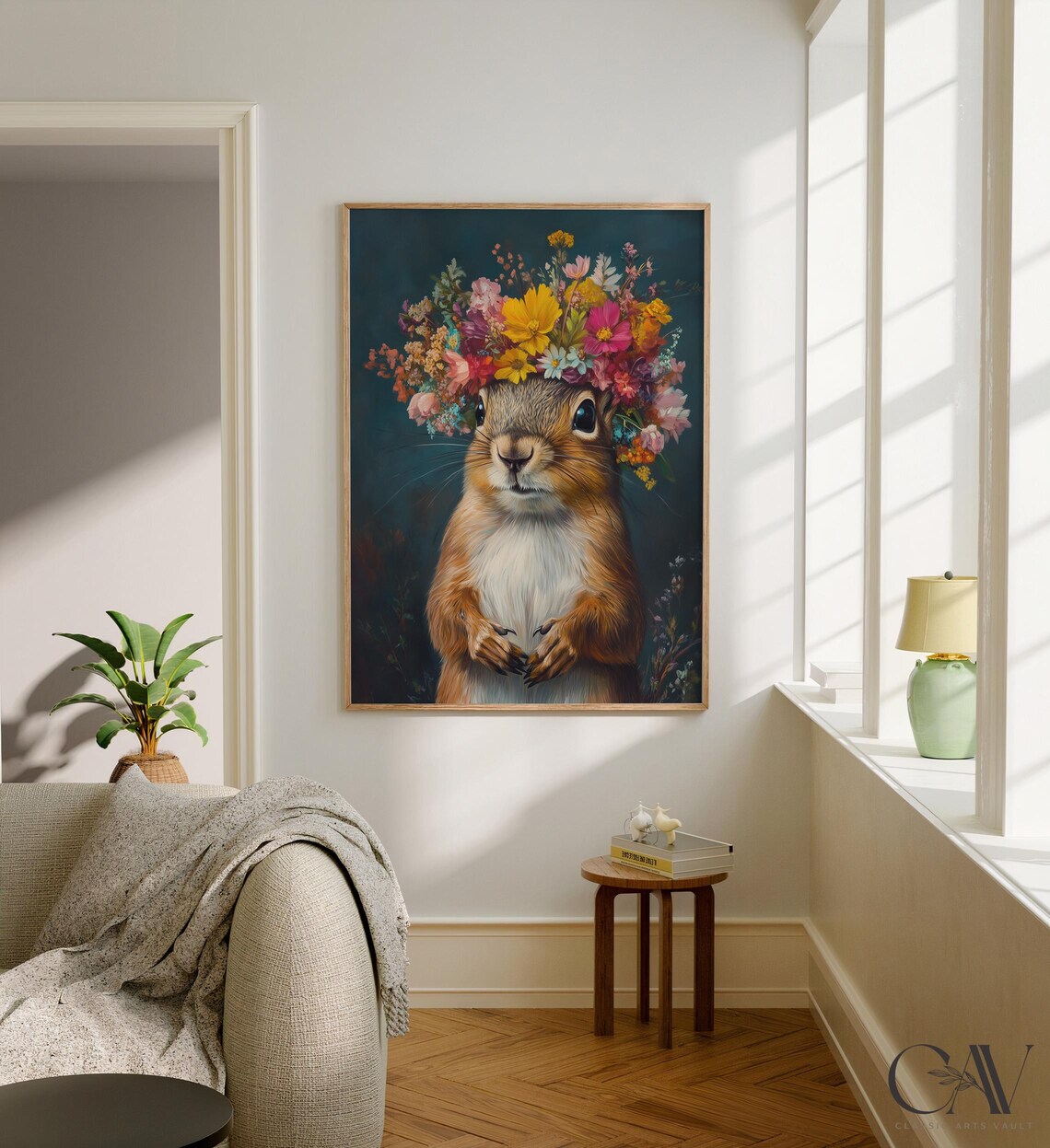 Squirrel Maximalist Eclectic Animal Portrait Print - Image 2