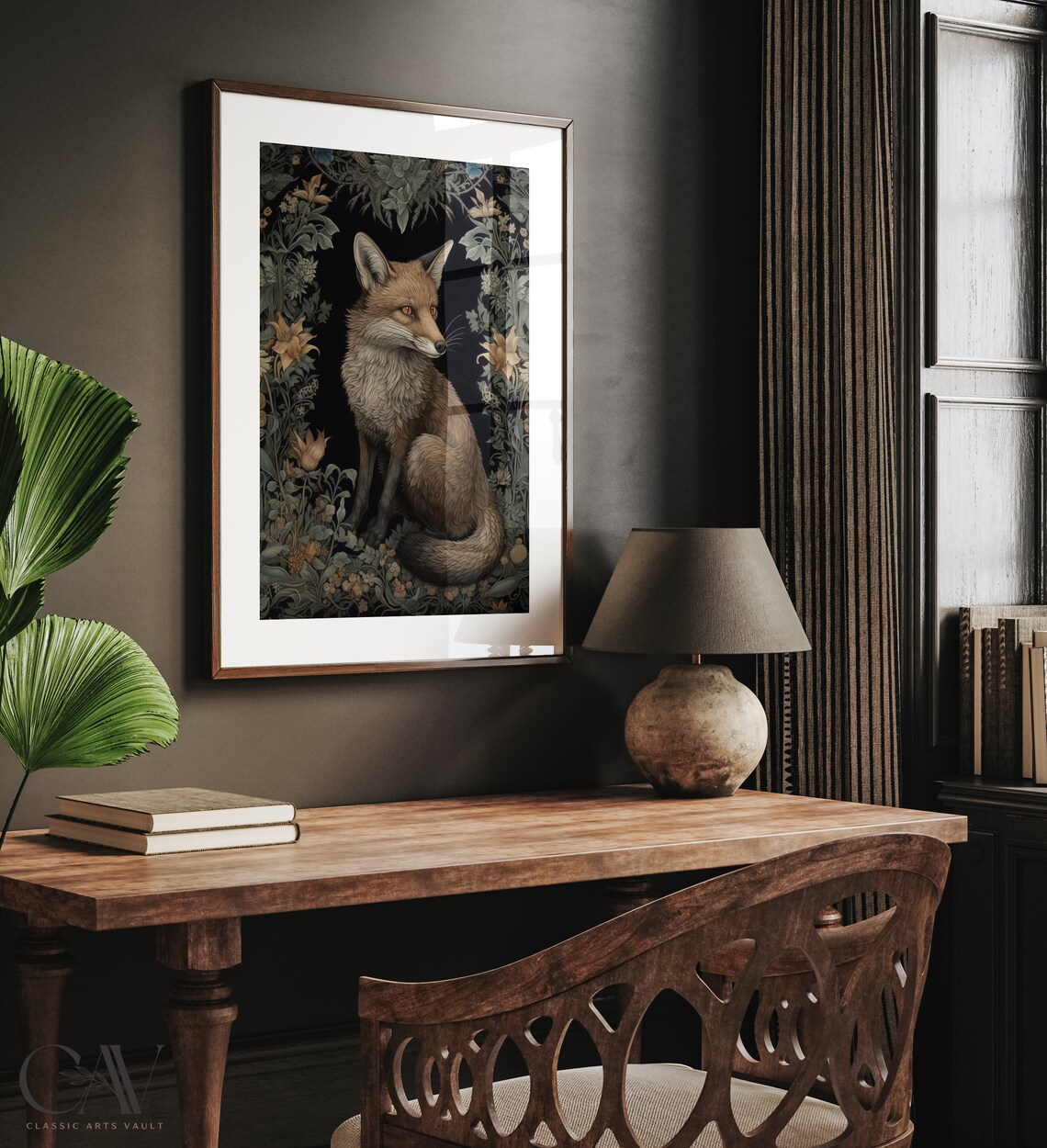William Morris-Inspired Fox Art Print, Forest Wall Art - Image 4