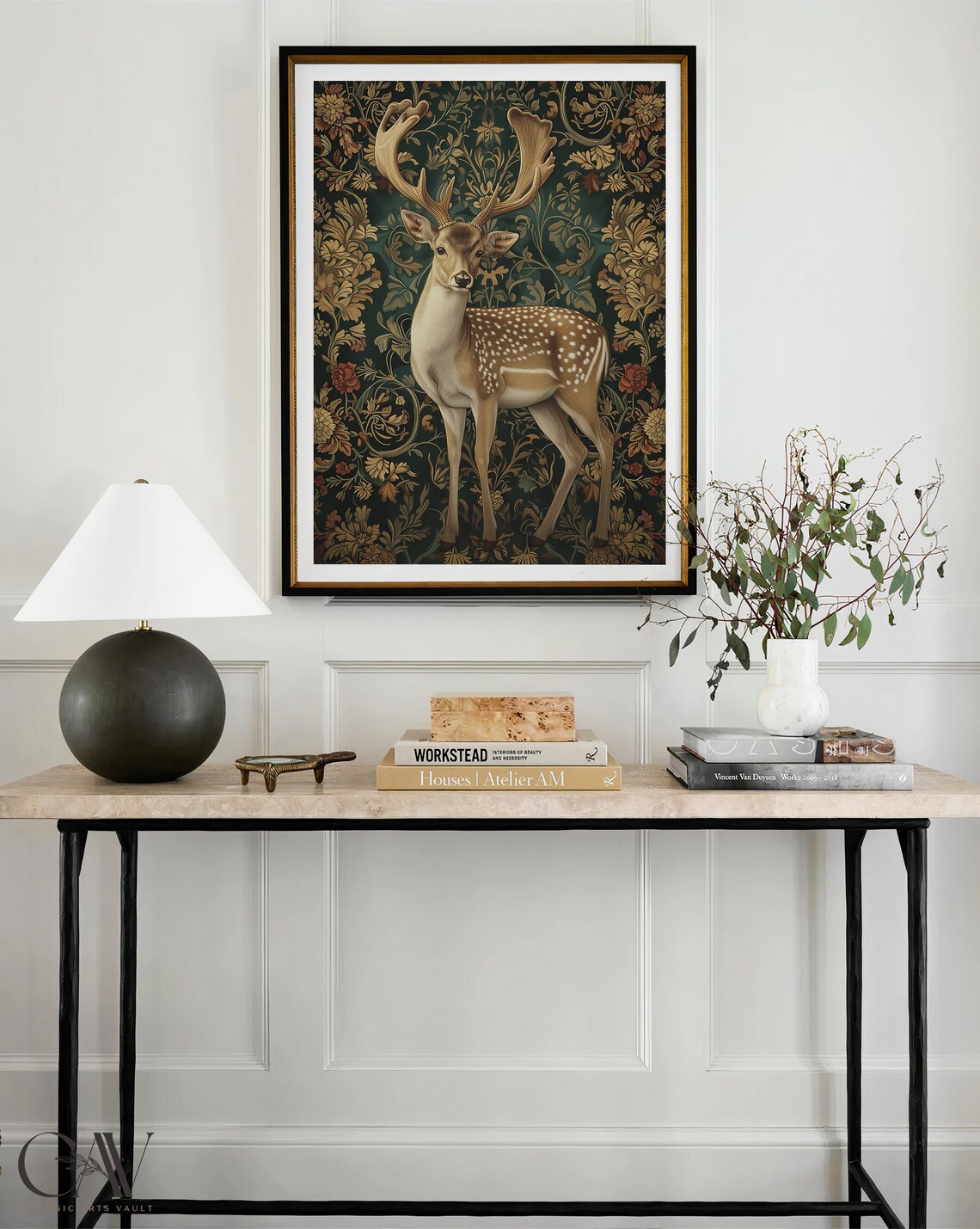 William Morris Inspired Deer Art Print, Nature Motif - Image 4