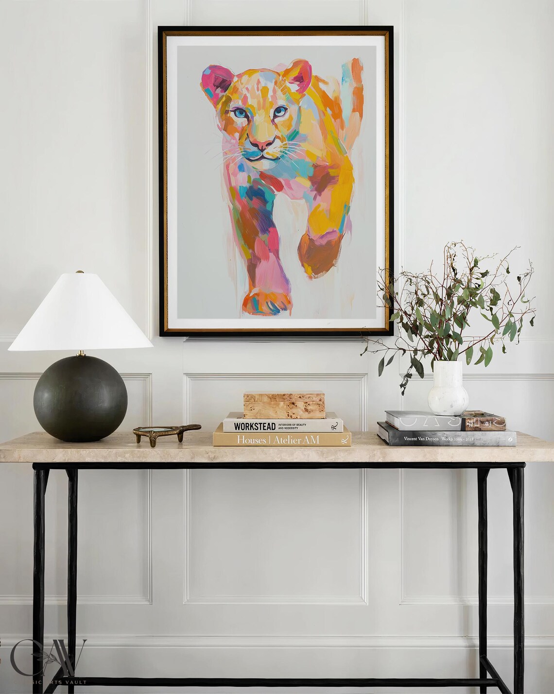 Lion Cub Colorful Brushstroke Portrait Playful Baby Animal Wall Art - Image 4